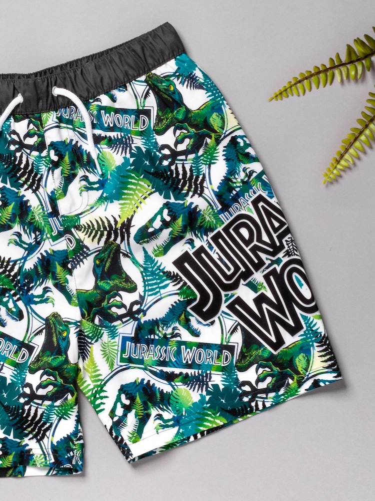 Vanilla Underground Green Jurassic World Logo Swim Shorts - Image 2 of 6 Vanilla Underground Green Jurassic World Logo Swim Shorts - Image 2 of 6