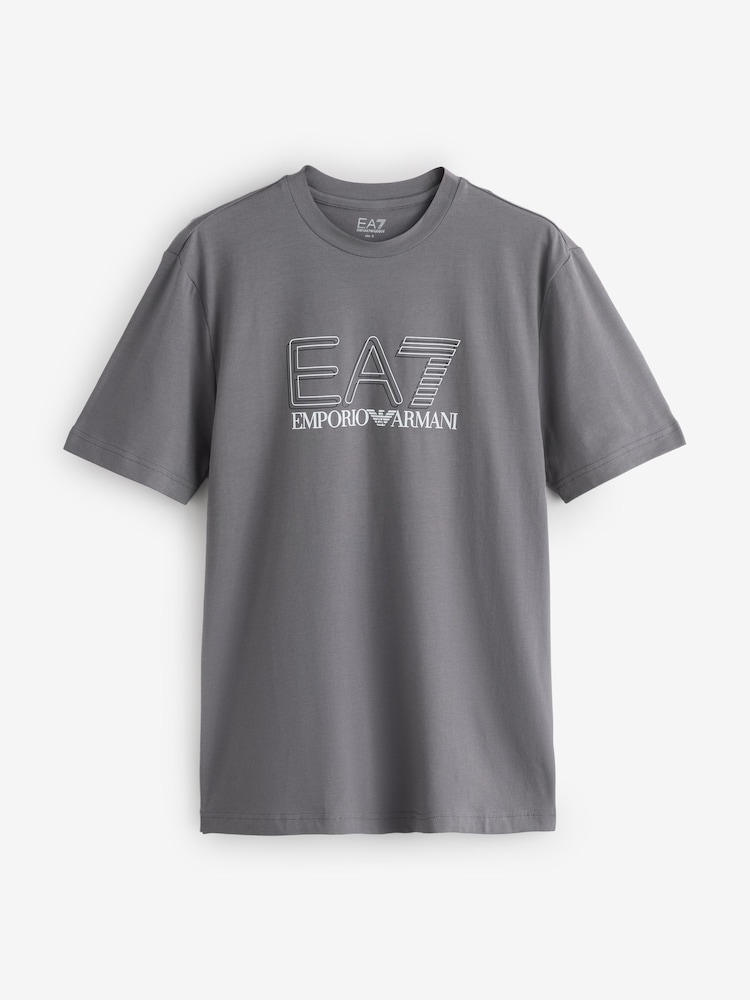 EA7 Grey Regular Fit Logo T-Shirt - Image 1 of 1