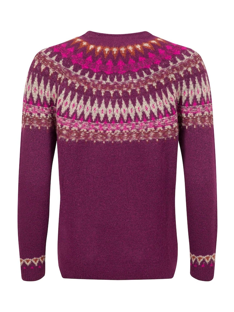 Weird Fish Purple Lowell Fair Isle Pattern Jumper - Image 7 of 7 Weird Fish Purple Lowell Fair Isle Pattern Jumper - Image 7 of 7