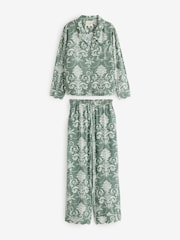 Laura Ashley Green Josette Button Through Pyjamas - Image 1 of 6