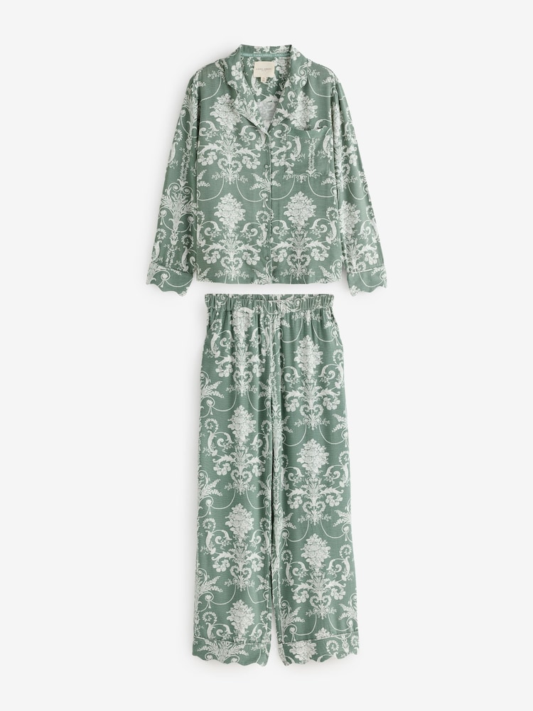 Laura Ashley Green Josette Button Through Pyjamas - Image 1 of 6 Laura Ashley Green Josette Button Through Pyjamas - Image 1 of 6