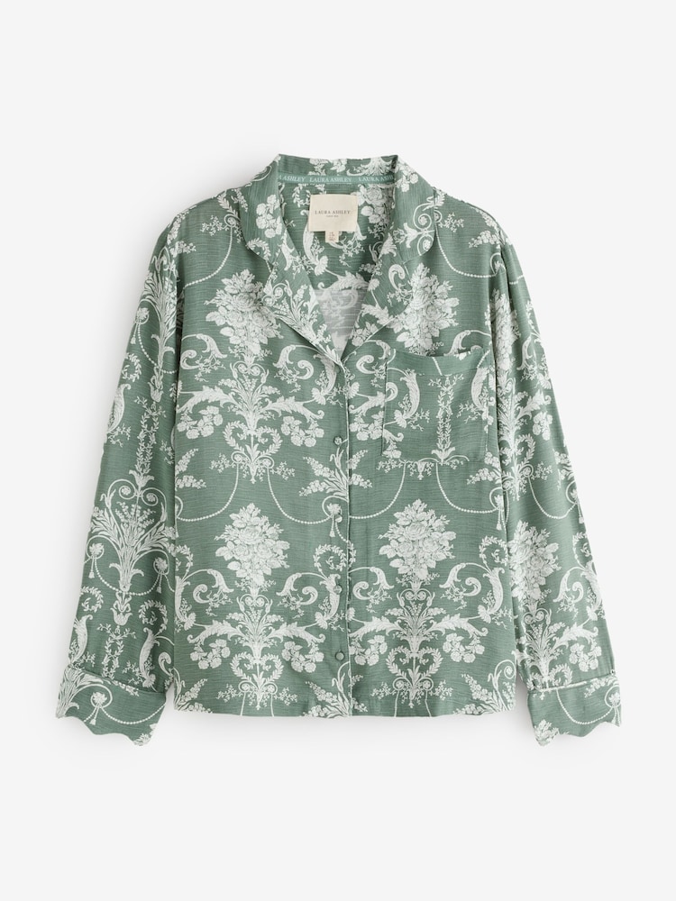 Laura Ashley Green Josette Button Through Pyjamas - Image 2 of 6 Laura Ashley Green Josette Button Through Pyjamas - Image 2 of 6