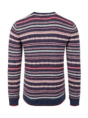 Weird Fish Blue Fastolf Fairisle Pattern Crew Neck Jumper - Image 7 of 8