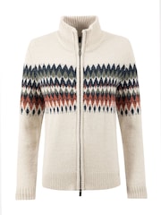 Weird Fish Cream Lenka Fairisle Pattern Sparkle Full Zip Knit Cardigan - Image 8 of 9