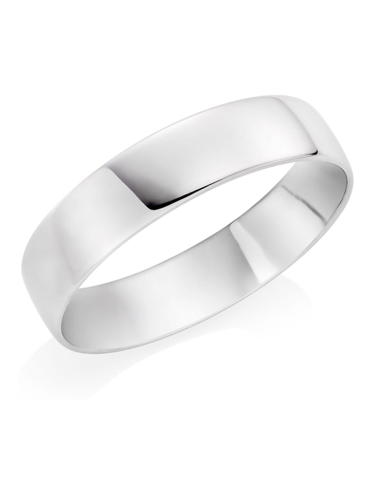Beaverbrooks Silvrer Tone Platinum 5mm Mens Wedding Ring - Image 2 of 4 Beaverbrooks Silvrer Tone Platinum 5mm Mens Wedding Ring - Image 2 of 4