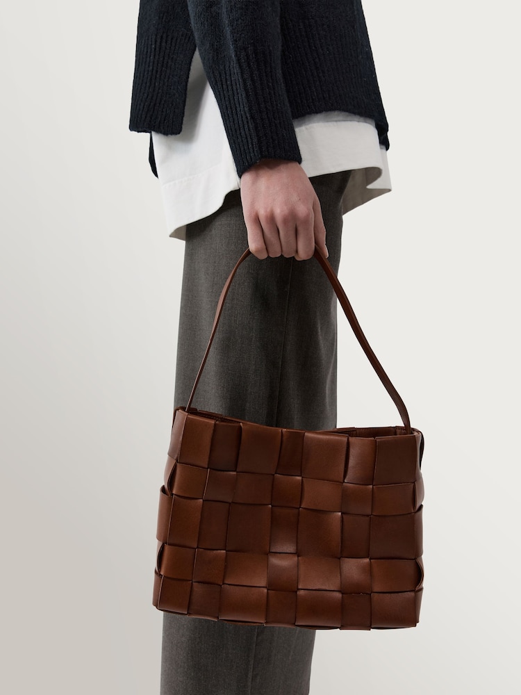 St Agni Brown Woven Mini Tote Bag - Image 2 of 7 St Agni Brown Woven Mini Tote Bag - Image 2 of 7