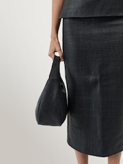 St Agni Black Woven Large Bon Bon Bag - Image 4 of 7
