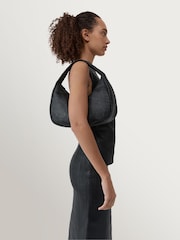 St Agni Black Woven Large Bon Bon Bag - Image 5 of 7