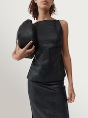 St Agni Black Woven Large Bon Bon Bag - Image 6 of 7