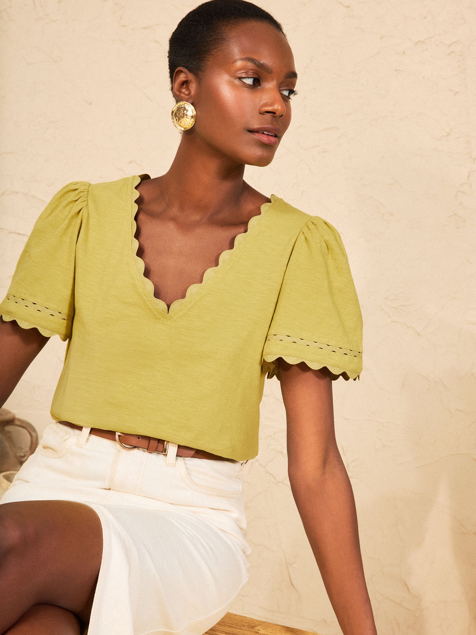 Buy Love & Roses Lime Green V-Neck T-Shirt from Next Ireland