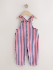 Pink / Navy Blue Denim Dungarees (3mths-7yrs) - Image 1 of 5