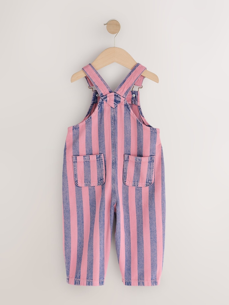 Pink / Navy Blue Denim Dungarees (3mths-7yrs) - Image 2 of 5