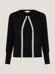 Monsoon Black Eden Diamanté Trim Cardigan - Image 1 of 1