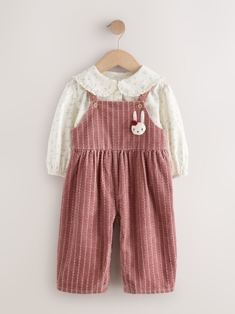 Pink Corduroy/ Ecru Ditsy Blouse & Dungarees Set 2 Piecs (3mths-7yrs) - Image 10 of 10 Pink Corduroy/ Ecru Ditsy Blouse & Dungarees Set 2 Piecs (3mths-7yrs) - Image 10 of 10