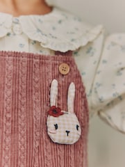 Pink Corduroy/ Ecru Ditsy Blouse & Dungarees Set 2 Piecs (3mths-7yrs) - Image 5 of 10