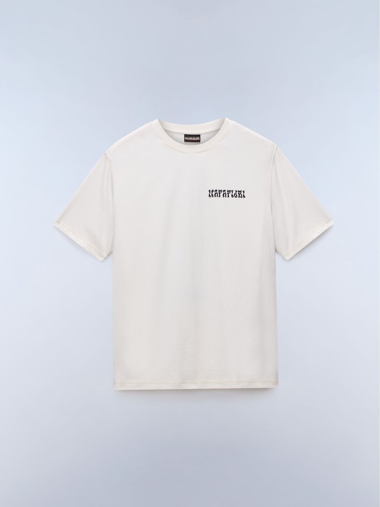 Napapijri White Speghetti Back Graphic T-Shirt - Image 1 of 2