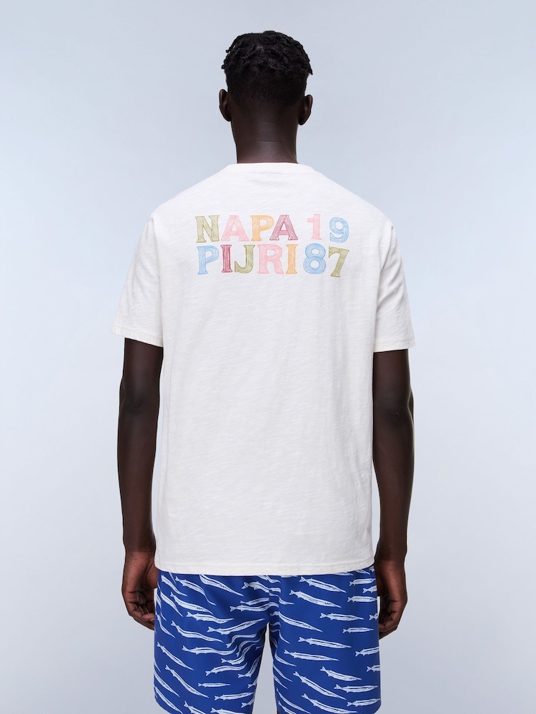 Napapijri White 1987 Back Graphic T-Shirt - Image 2 of 9