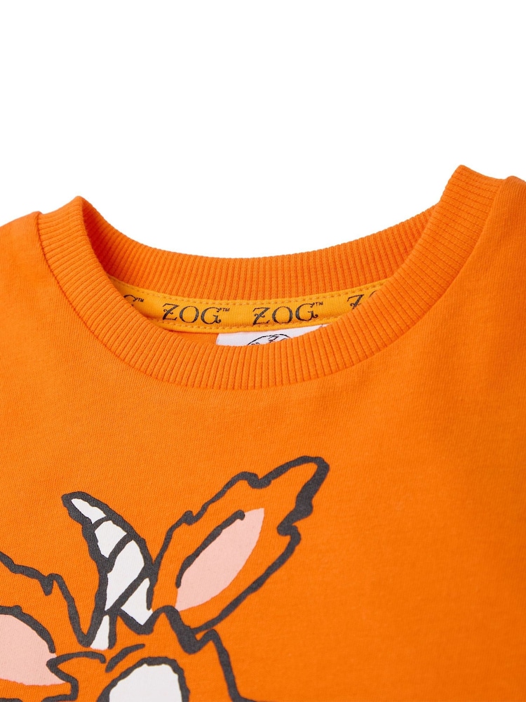 تيشرت كُم قصير بتصميم رمز على شكل وجه كبير وعبارة "Zog" من تشكيلة Gruffalo & Friends من Vanilla Underground - صورة 7 من 7