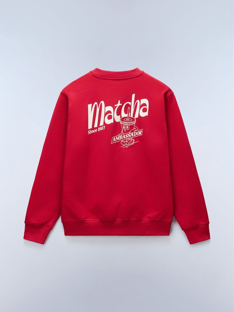 Napapijri Red Matcha Back Graphic Sweatshirt - Image 7 of 7