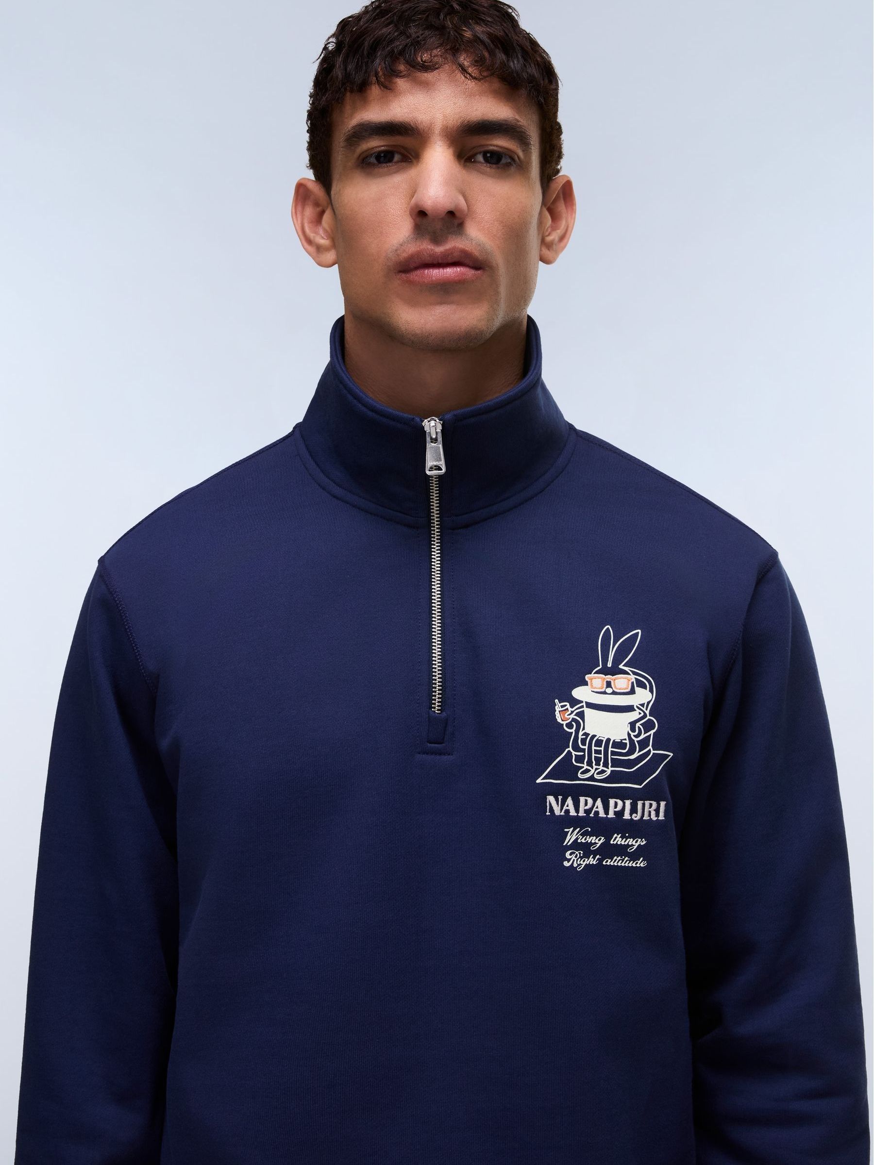 トップス Paprika Thread-Embroidered Sweatshirt Buy Napapijri Blue Graphic Print 1/4 Zip Sweatshirt from Next USA