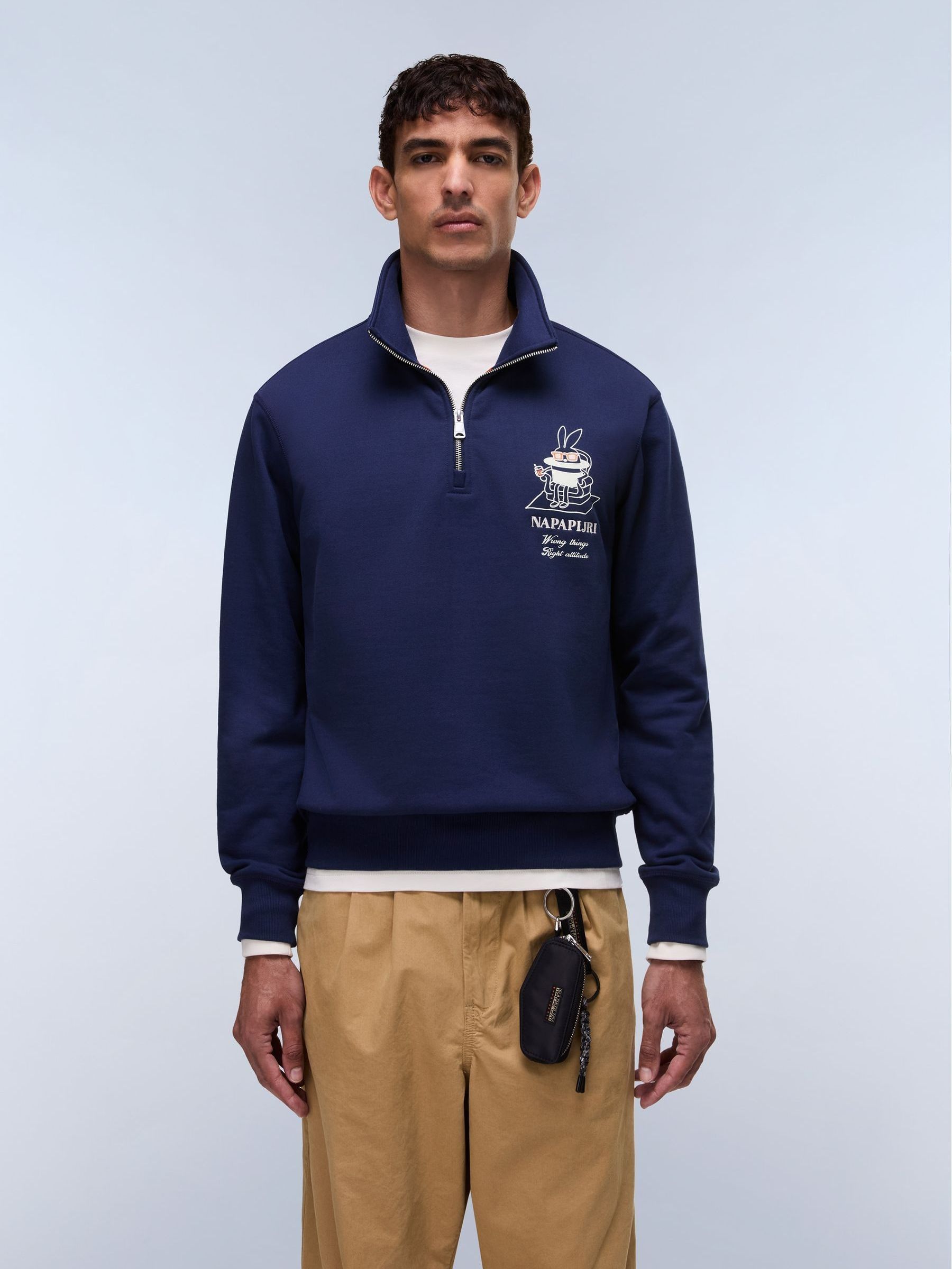 Buy Napapijri Blue Graphic Print 1/4 Zip Sweatshirt from Next USA