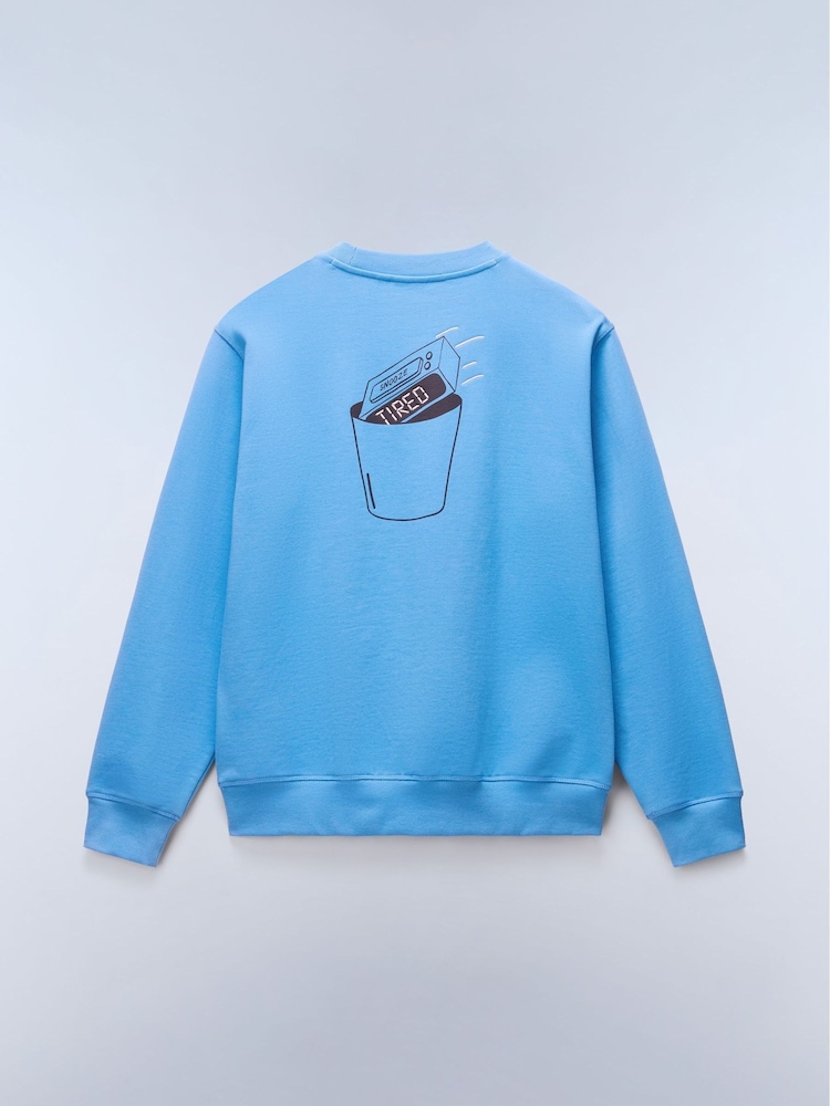 Napapijri Mavi Qutu Loqosu Arxa Qrafik Sviter - 7şəkildən 7 şəkil