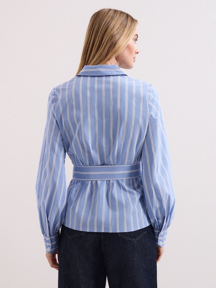 Phase Eight Blue Dakota Stripe Shirt - Image 2 of 7