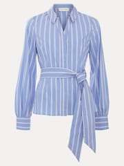 Phase Eight Blue Dakota Stripe Shirt - Image 7 of 7