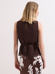 Phase Eight Brown Hazel Silk Top - Image 2 of 7