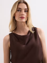Phase Eight Brown Hazel Silk Top - Image 4 of 7
