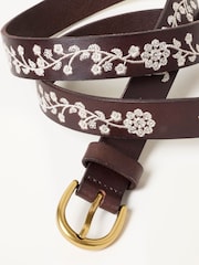 FatFace Chocolate Brown Floral Embroidered Belt - Image 2 of 2