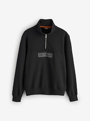 Napapijri Box Logo 1/4 Zip Black Sweatshirt - Image 1 of 1
