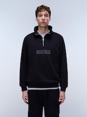 Napapijri Box Logo 1/4 Zip Black Sweatshirt - Image 2 of 5