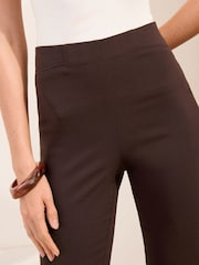 Friends Like These Chocolate Brown Sculpting Stretch Capri Trousers - Image 4 of 5