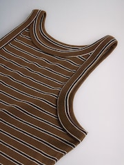 The Set 4 Pack Ribbed Cropped Racer Vests Multi - Image 6 of 7