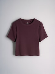 Dark Navy/Plum/Pink/Taupe - T-Shirts za Seti 4 zenye Ribbed Iliyopunguzwa - Picha 5 kati ya 6