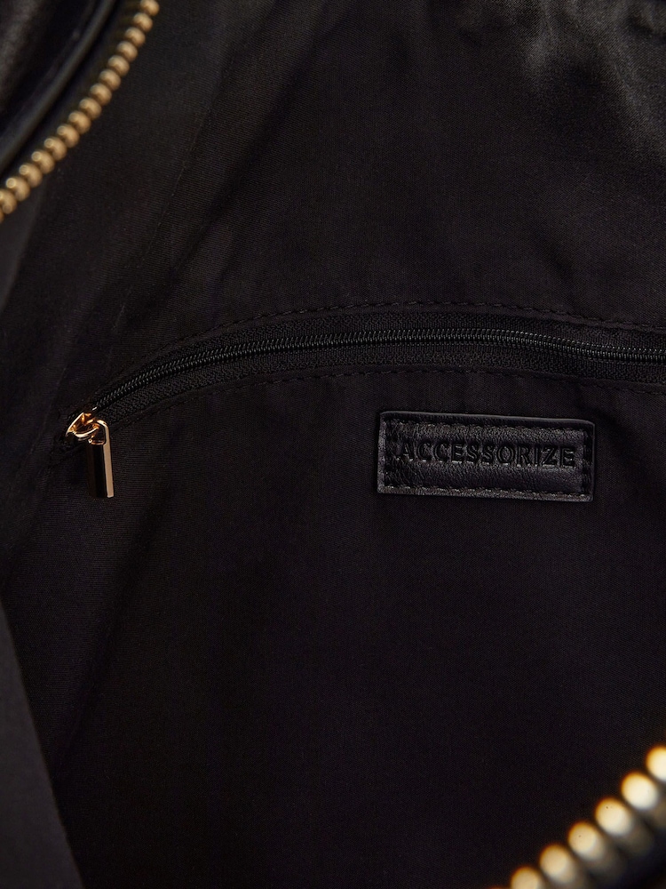 Accessorize Black Slouchy Buckle Strap Shoulder Bag - Image 2 of 2 Accessorize Black Slouchy Buckle Strap Shoulder Bag - Image 2 of 2