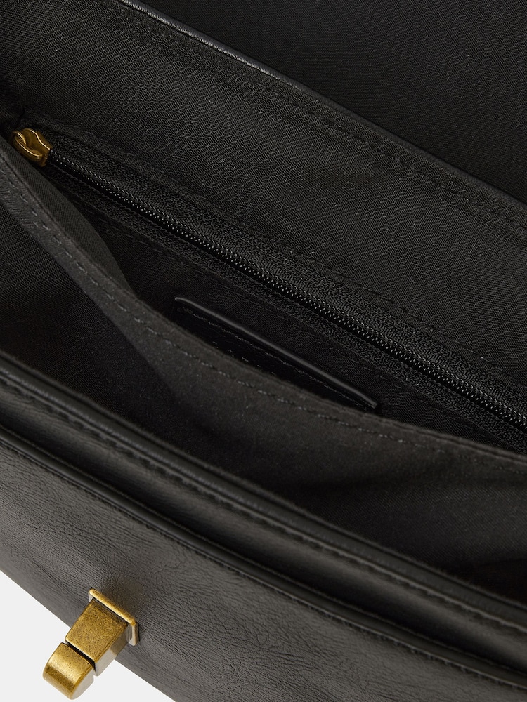 Accessorize Black Padlock Satchel Cross-Body Bag - Image 2 of 2 Accessorize Black Padlock Satchel Cross-Body Bag - Image 2 of 2