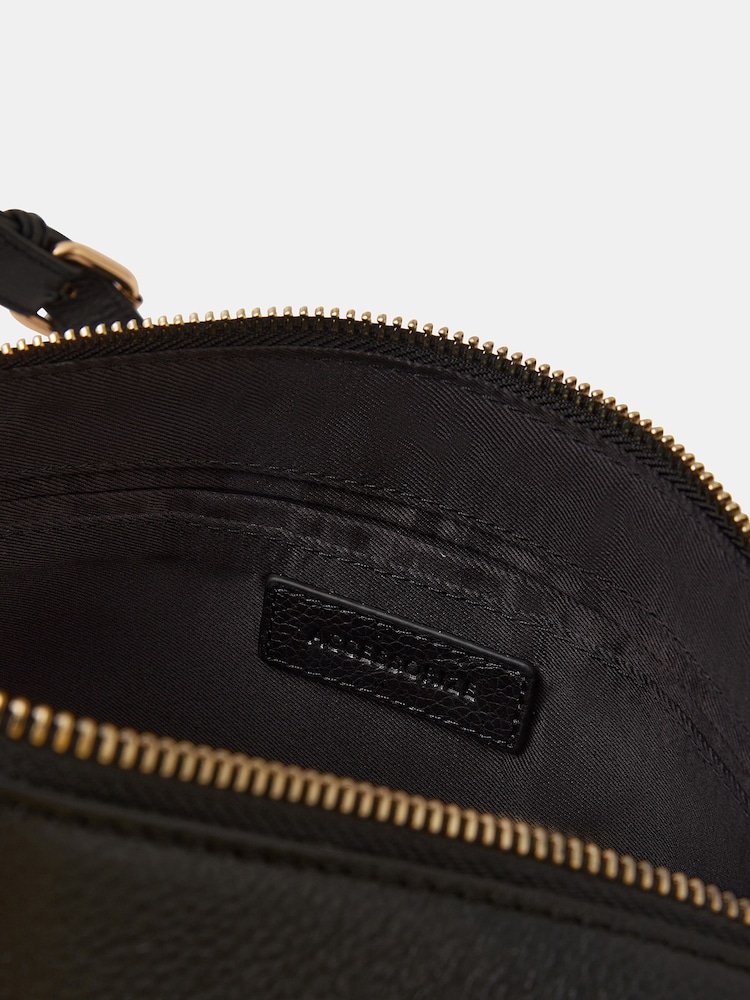 Accessorize Black Leather Double Zip Camera Bag - Image 2 of 2 Accessorize Black Leather Double Zip Camera Bag - Image 2 of 2