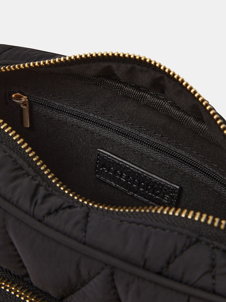 Accessorize Black Quilted Nylon Cross-Body Bag - Image 2 of 2 Accessorize Black Quilted Nylon Cross-Body Bag - Image 2 of 2