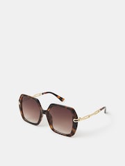Accessorize Tort Square Sunglasses - Obraz 2 z 3