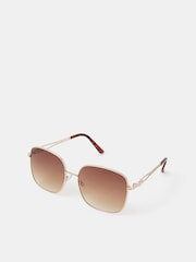 Accessorize Gold Large Square Sunglasses - Image 1 of 2