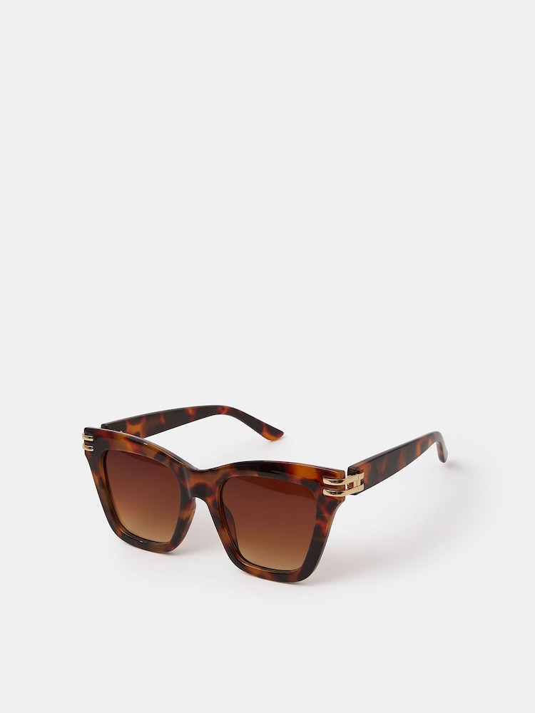 Accessorize Brown Tort Cat Eye Sunglasses - Image 1 of 1