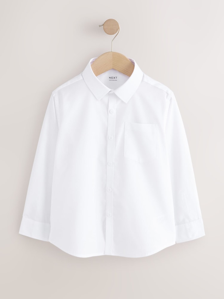白色 - Plus Fit Long Sleeve School Shirts 2 Pack (3-17yrs) - 图片2 / 6