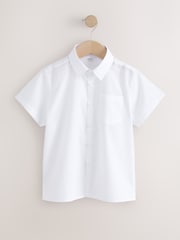 White Plus Fit Short Sleeve School Shirts 2 Pack (3-17yrs) - Image 2 of 6
