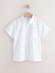 White Plus Fit Short Sleeve School Shirts 2 Pack (3-17yrs) - Image 3 of 6