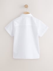 White Plus Fit Short Sleeve School Shirts 2 Pack (3-17yrs) - Image 4 of 6