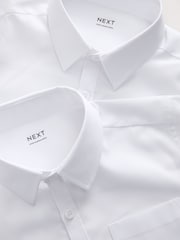 White Plus Fit Short Sleeve School Shirts 2 Pack (3-17yrs) - Image 5 of 6