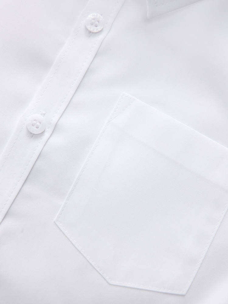White Plus Fit Short Sleeve School Shirts 2 Pack (3-17yrs) - Image 6 of 6