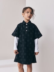 Black Spot Denim Shift Dress (3-16yrs) - Image 1 of 4